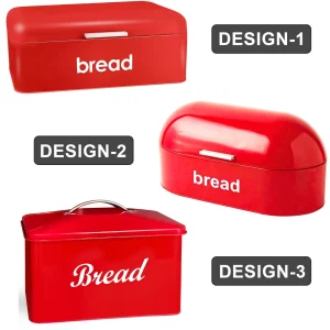 AMERICAN STYLE BREAD BIN CURVED LID STEEL KITCHEN FOOD STORAGE