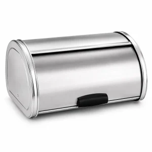 Stainless Steel Roll Top Bread Bin Bread Box Kitchen Countertop Chrome Storage
