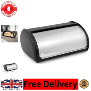Bread Bin with Stainless Steel Body Metal Bread Bins for Kitchen Bread