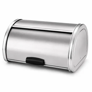 Stainless Steel Roll Top Bread Bin Bread Box Kitchen Countertop Chrome Finish