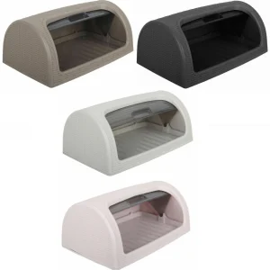 Plastic Bread Bin with Lid Rattan Kitchen Food Cake Loaf Storage Container Box