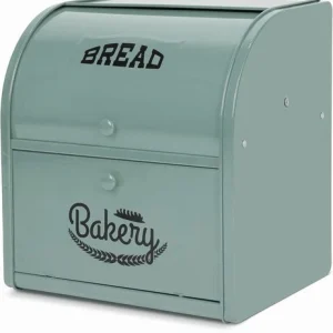 Hossejoy Double Layer Bread Bin - Large Capacity Green Roll Top Bread Box